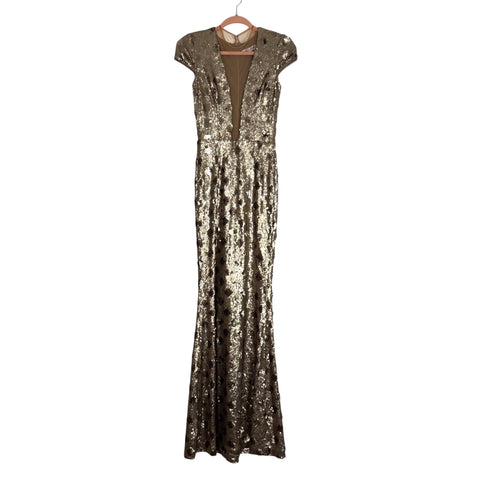 Dress The Population Sequin Mesh Gown NWT - Size XS