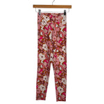 Offline By Aerie Pink Floral Print Cross Waist Leggings - Size M (Inseam 24")