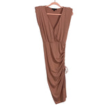 Gibson Look Dusty Rose Surplice with Shoulder Pads and Side Cinched Tie Dress- Size S (sold out online)