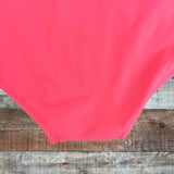 Pink Desert Orange/Yellow/Pink Color Block with Removable Straps Padded One Piece- Size XL (see notes)