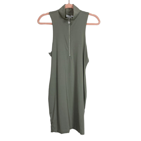 Meshki Sage Sleeveless Zip Front Mini Dress NWT- Size XL