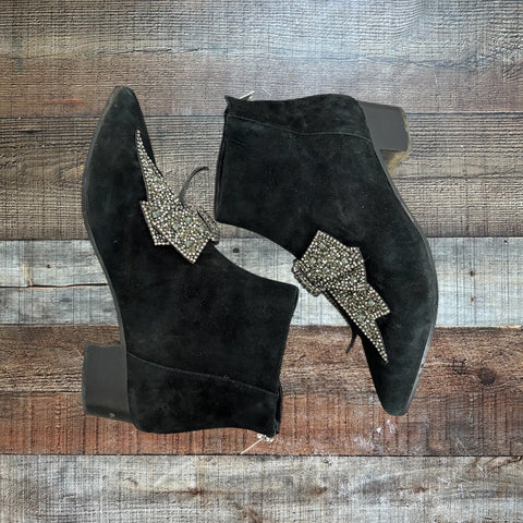 Farylrobin (Anthropologie) Black Bow Booties- Size 8.5 (see notes)