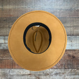 No Brand Camel Animal Print Belted Wool Wide Brim Hat
