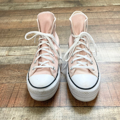 Converse Pink High Top Sneakers- Size 7 (see notes)