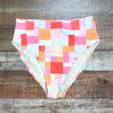 Pink Lily Red/Pink/Orange Patterned Bikini Bottoms- Size S (we have matching bikini top)