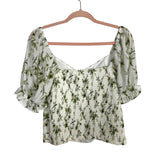 Abercrombie & Fitch White Floral Print Puff Sleeve Top - Size M