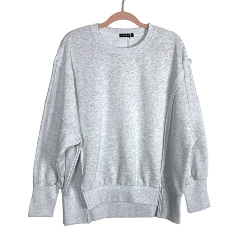 Avalebeti Light Heather Gray Exposed Seams Tunic Sweatshirt NWT- Size S