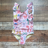 Pink Chicken New York Pink Bow Print One Piece- Size 4Y (see notes)