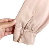 Ann Taylor Blush with Pleated Detail and Open Crochet Cuff Top- Size XL (see notes)