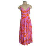 ASTR the Label Orange and Purple Back Cutout Pleated Skirt Dress NWT- Size L
