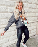 Love Vintage Faded Black Tiger Sweatshirt- Size M