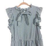 Mudpie Blue and White Striped Ruffle Back Tie Dress- Size S (see notes)