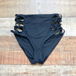 Isabella Rose Black Stappy Side Cutout Bikini Bottoms- Size S