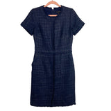 Banana Republic Tweed Frayed Trim Front Hem Slit Dress- Size 6