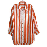 Mara Hoffman Swim Orange/White Stripe Shirt Dress/Cover Up- Size L (see notes)