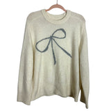 Abercrombie & Fitch Cream Bow Sweater - Size L
