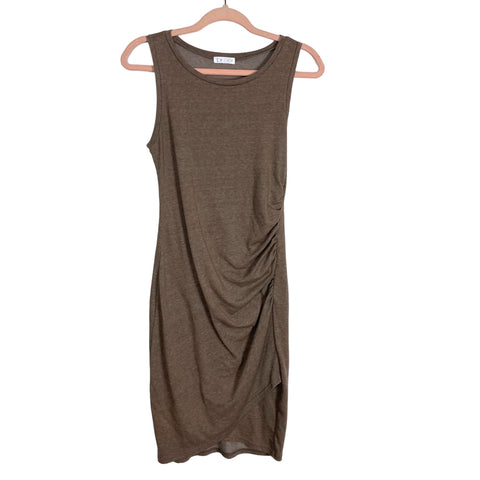 Leith Brown Side Ruched Bodycon Dress- Size ~XS (see notes)