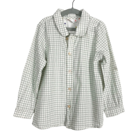 Oso & Me Green Checkered Button Up- Size 4 (see notes)