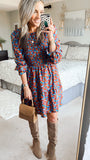 Kirundo Multi-Color Floral Print Smocked Ruffle Dress NWT- Size S
