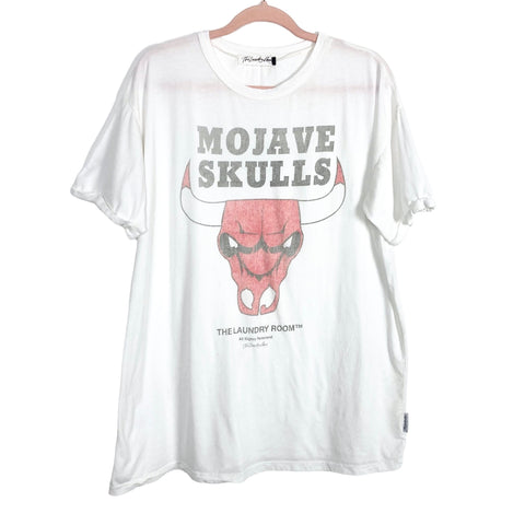 The Laundry Room White Oversized Mojave Skulls Tee- Size S (see notes, sold out online)
