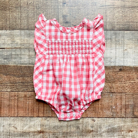 Pehr Red Gingham Bubble- Size 0-3M
