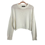 Olivaceous Cream Cotton Cropped Sweater- Size S