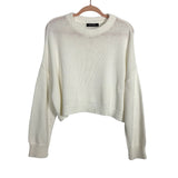 Olivaceous Cream Cotton Cropped Sweater- Size S
