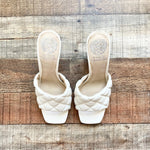 Vince Camuto Cream Leather Quilted Heeled Sandals- Size 6 (see notes)