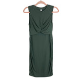 No Brand Maternity (Verdusa) Olive Ribbed Twist Front Bodycon Dress- Size S