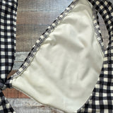 ELE SWIMS Black and White Check Front Knot Bikini Top- Size S (see notes)