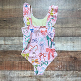 Pink Chicken New York Pink Bow Print One Piece- Size 4Y (see notes)