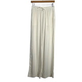 BYLT White Linen Blend Drawstring Waist Wide Leg Pants- Size S (see notes)