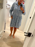 Tuckernuck Blue and Purple Printed Floral Button Front Dress- Size XL (sold out online)