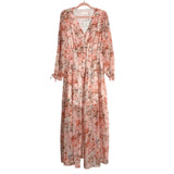 OSBLUE Pink Floral Button Up Dress NWT- Size L