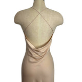 Amaryllis Blush Satin V-Neck Cami Strappy Back Dress- Size S
