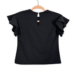 Gabby Black Ruffle Sleeves Top- Size 12 Girls