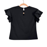 Gabby Black Ruffle Sleeves Top- Size 12 Girls