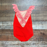 Boden Red/Pink Ruffle Swimsuit - Size 2-3Y