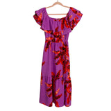 Sofia Jeans Purple with Orange Leaf Print Dress NWT- Size XS