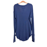We the Free Raw Hem Long Sleeve Round Distressed Hem Thumb Hole Top- Size M