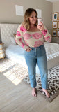 Intimately Free People Tan/Floral Print Ribbed Thong Bodysuit - Size L