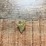 Gold Rhinestone Large Heart Adjustable Ring- Size 6