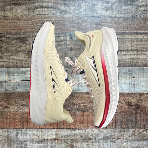 Altra Running Off White/Red/Navy Sneakers - Size 7.5 (In Like New Condition)