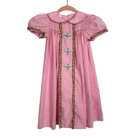 Bailey Boys Pink Gingham Turkey Dress - Size 4T