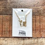 Brass 16" Letter "R" Initial Necklace (New in Bag)
