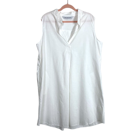 Red Land Cotton White Shirt Dress- Size XXL