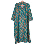 Holly Shae Design Turquoise Bird Printed Split Hem Dress- Size XL/XXXL (sold out online)