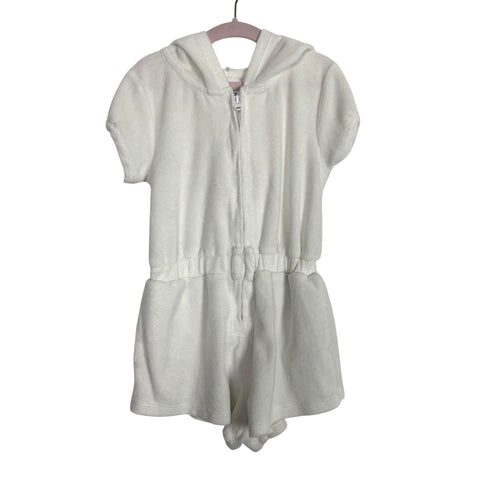 Tucker + Tate White Terry Cloth Hooded Swimwear Romper- Size 3 Years