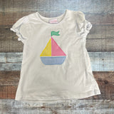 Stitchy Fish White Embroidered Sailboat Top- Size 4T