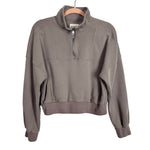 Abercrombie & Fitch Soft A&F Max Essentials Taupe Quarter Zip Sweatshirt - Size S (we have matching joggers)